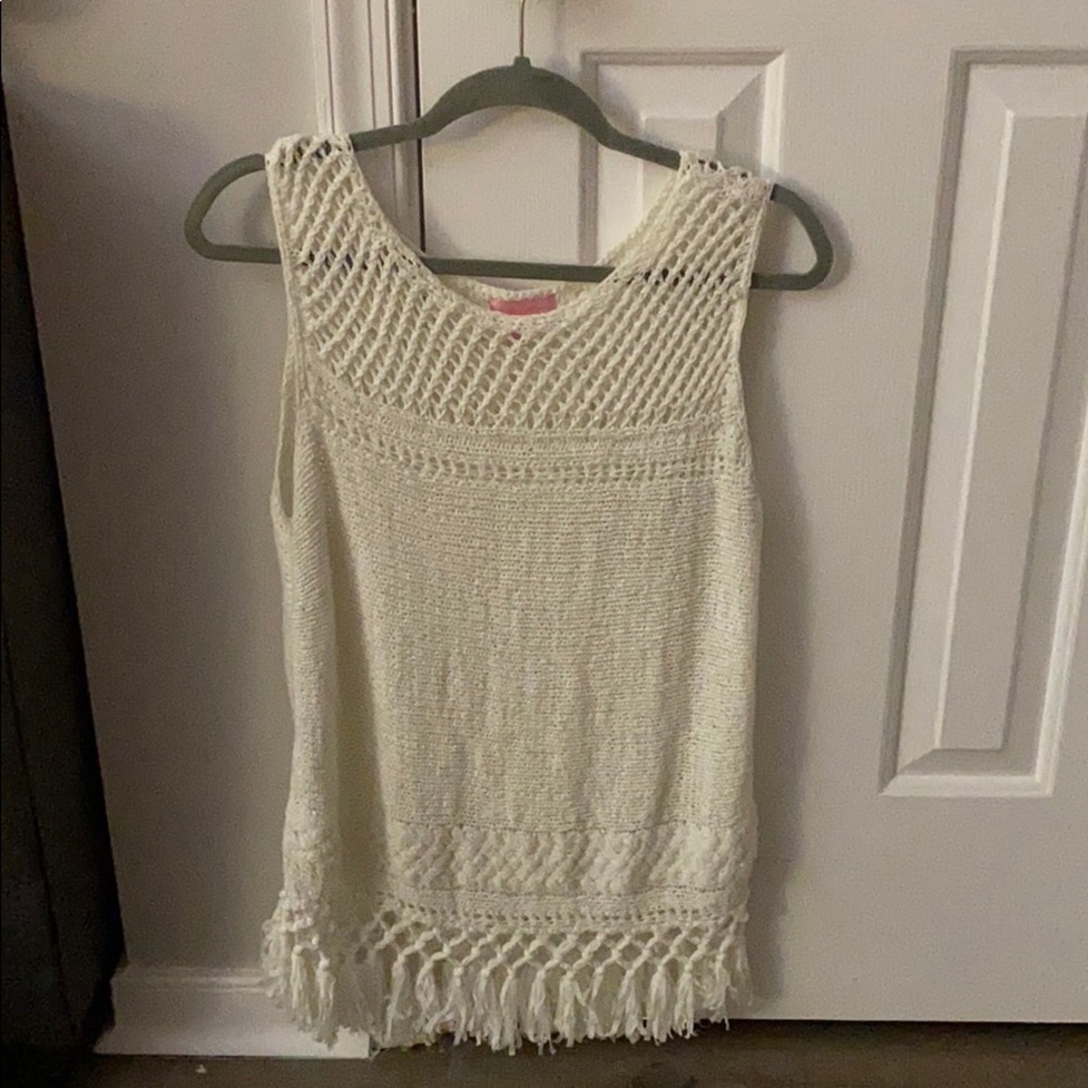 Lily Pulitzer knit fringe top